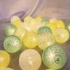 Macaron LED Cotton Ball String Lights - Perfect for Girls’ Rooms, Festivals, Tents, and Atmosphere Decoration.
