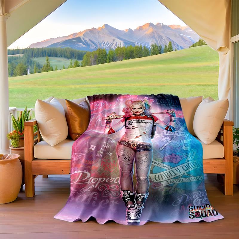 Suicide Squad Blanket Suitable All Seasons Soft Comfortable Sofa Office Home Blanket Holiday Birthday Gift Blanket Home Decor Camping Trip Sheet