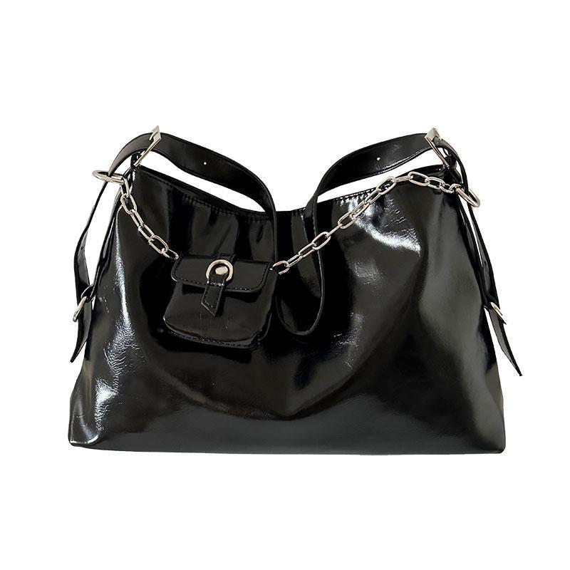 Bag Women's 2025 New Large Capacity Shoulder Tote Bag Premium Sense Versatile Underarm Locomotive Bag Commuter Messenger Bag