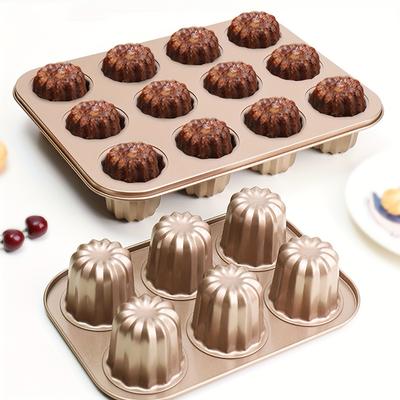 6 9 12 Hole Carbon Steel Cake Mold French Canelé Pan Professional Non Stick Baking Tray for Muffin Pancake Kitchen Tools