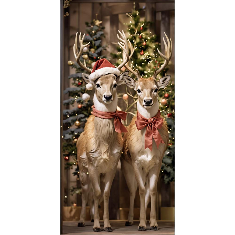 Christmas Outdoor Decorations Santa Hat Elk Designs Door Banners Versatile Hanging  For Entrances Rooms 2025 New Year Decors