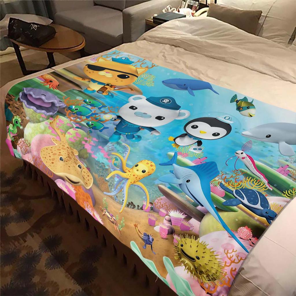 Various styles of Octonauts cartoon cute pattern blankets, 3D printed high-definition sofa blankets, suitable for adults and chi
