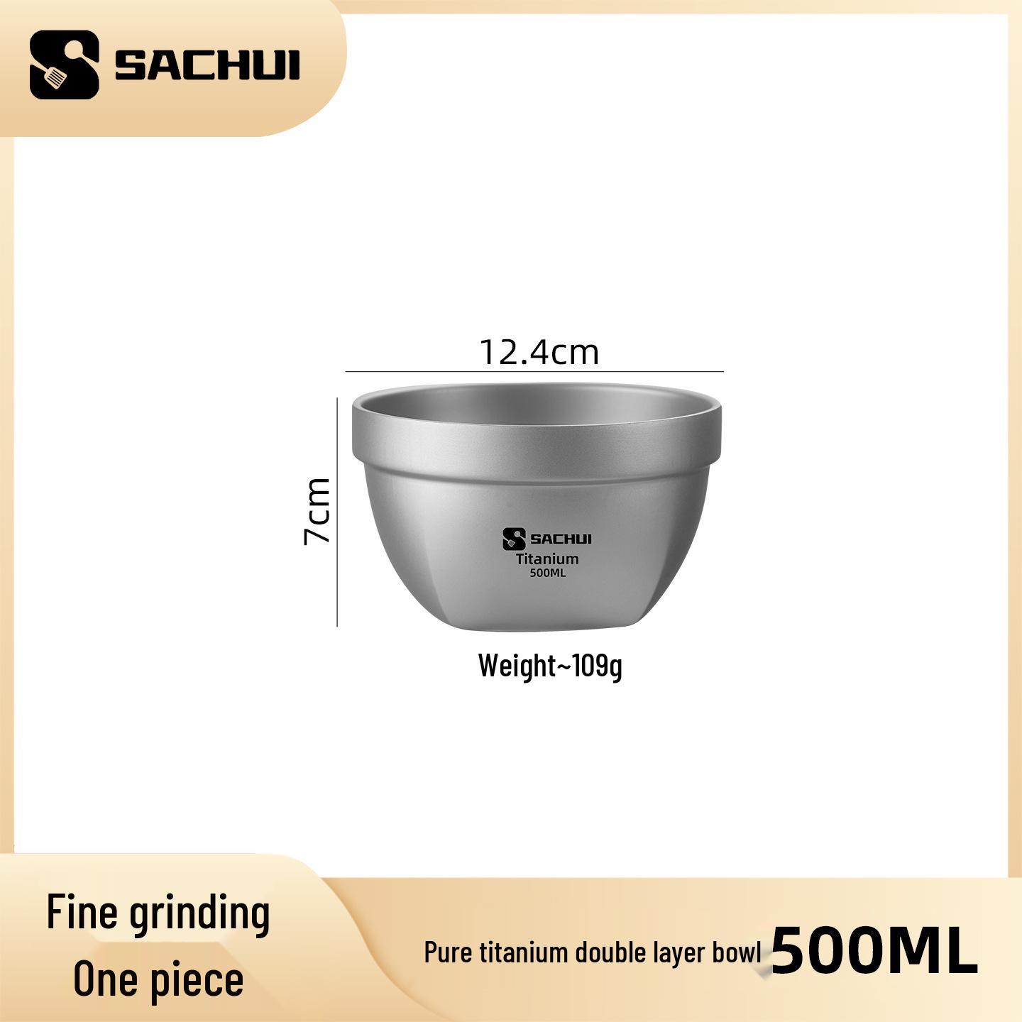 Large Capacity Double-Layer Titanium Bowl - Heat Insulating, Food Grade, Ideal for Adults & Kids