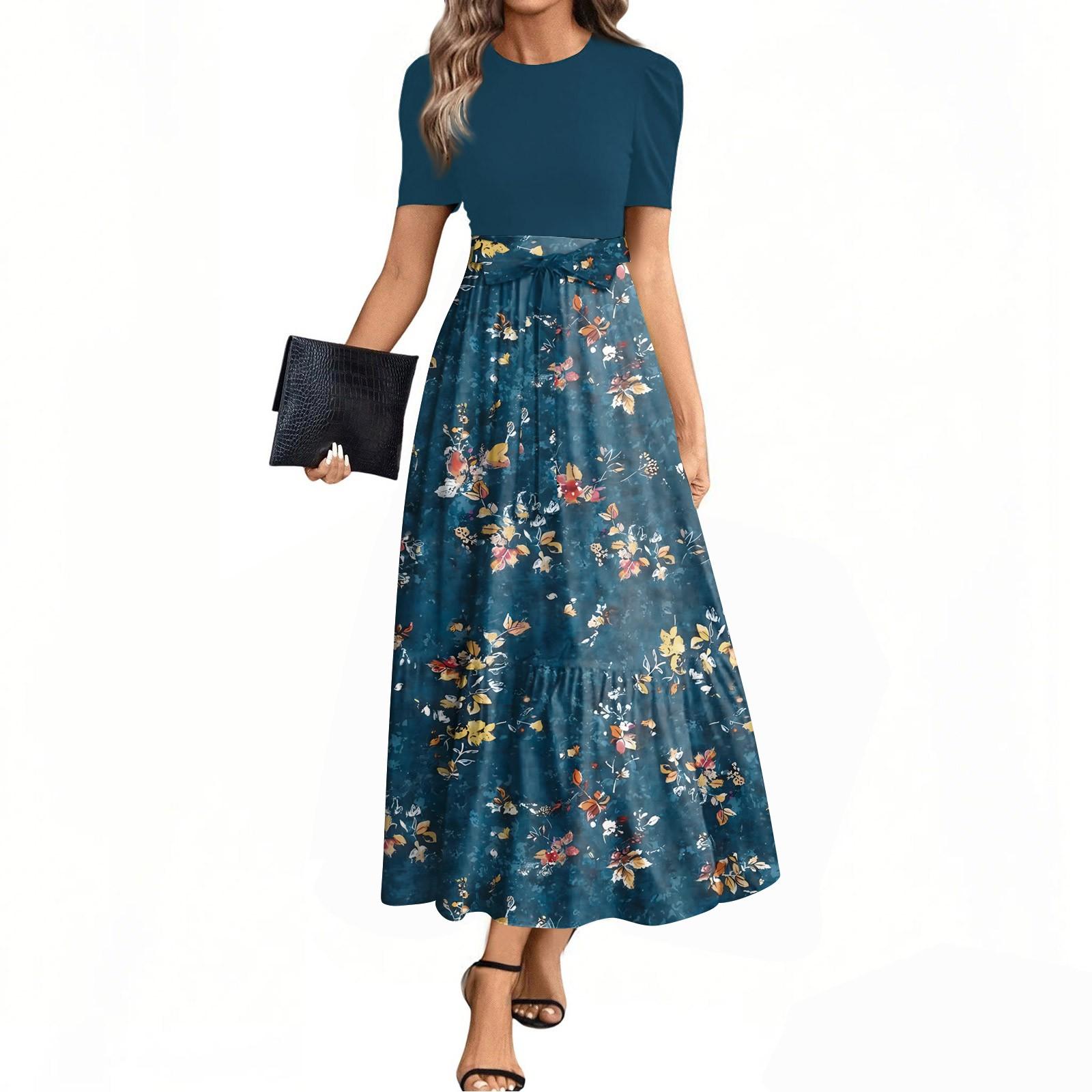 

Женское летнее платье свободного покроя для пляжного отдыха, повседневное платье-жилет с глубоким V-образным вырезом, элегантное платье-рубашка L тёмно-синий