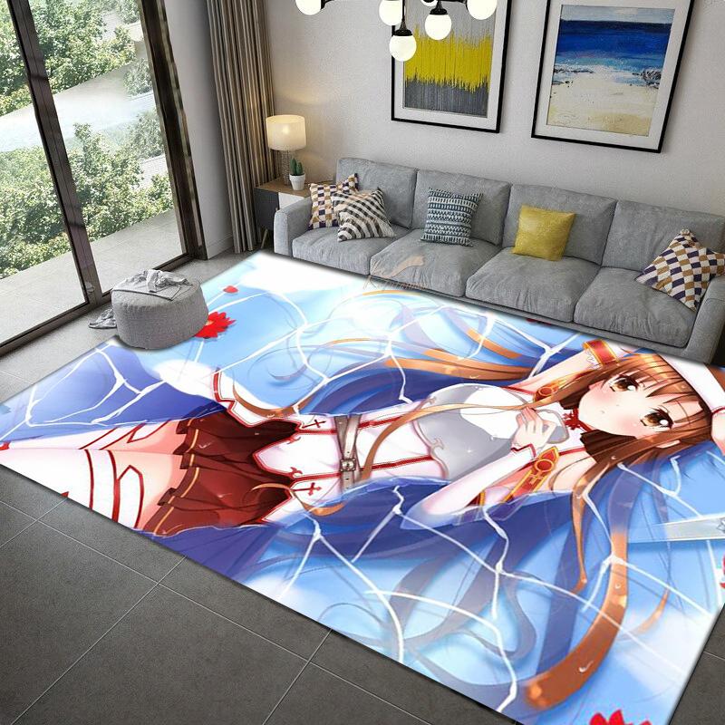 Sword Art Online anime Dywan wielorozmiarowy Dywan do salonu sypialni pokoju dziecięcego Dekoracja domu Dywanik podłogowy Mata antypoślizgowa Mata pod kanapę