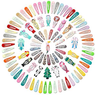 Trendy Kids' Hair Accessories: Cute Animal Metal Hair Clips & Waterdrop Print Crown Side Pins