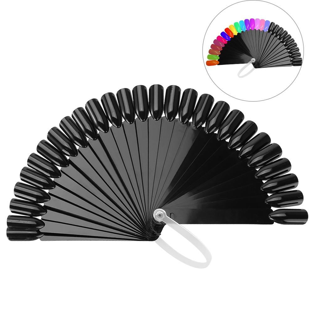 32pcs False Nail Tip Stick Palette Manicure Polish Gel Display Practice Tools Black