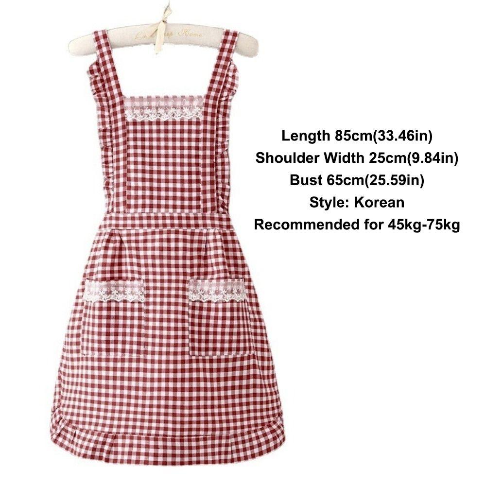 New Cotton Kitchen Apron Breathable Korean Style Chef Apron Wear-resistant Cooking Baking Bibs for Women Girl