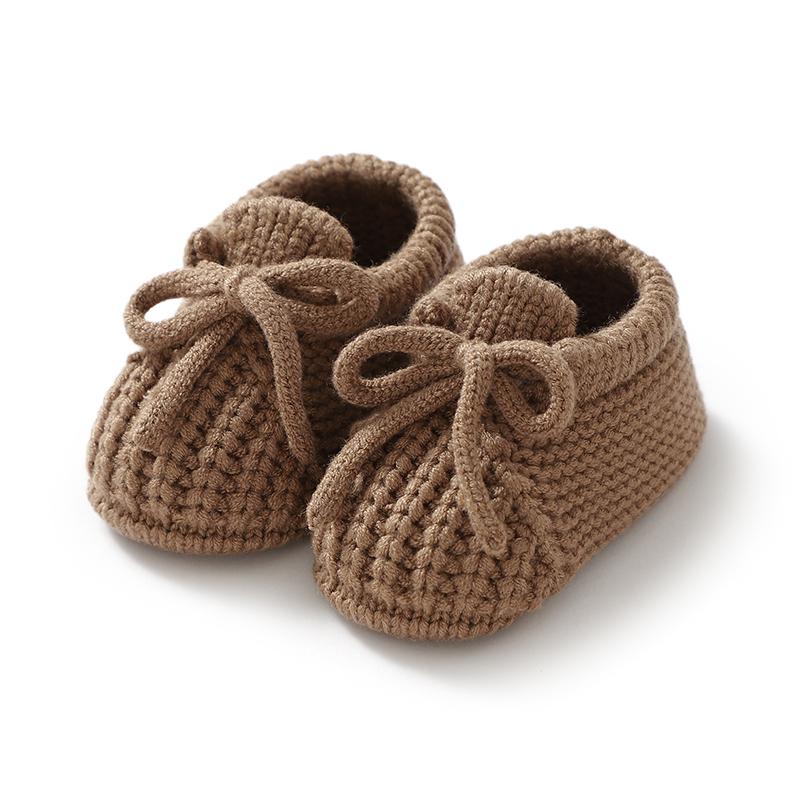 Buty Niemowlęce Dzianinowe Obuwie do Łóżeczka Noworodka 0-18M Ciepłe Akcesoria Odzieżowe Niemowlęcy Chłopcy Dziewczynki Pierwsze Buciki Modne Jednolite Maluch Dziecko
