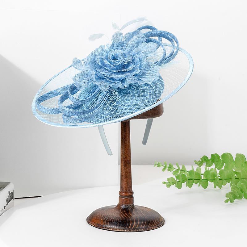 2026 Frühjahr/Sommer Feder-Schleier Kopfschmuck: Retro-Teeparty-Blumen-Haarschmuck für Damen