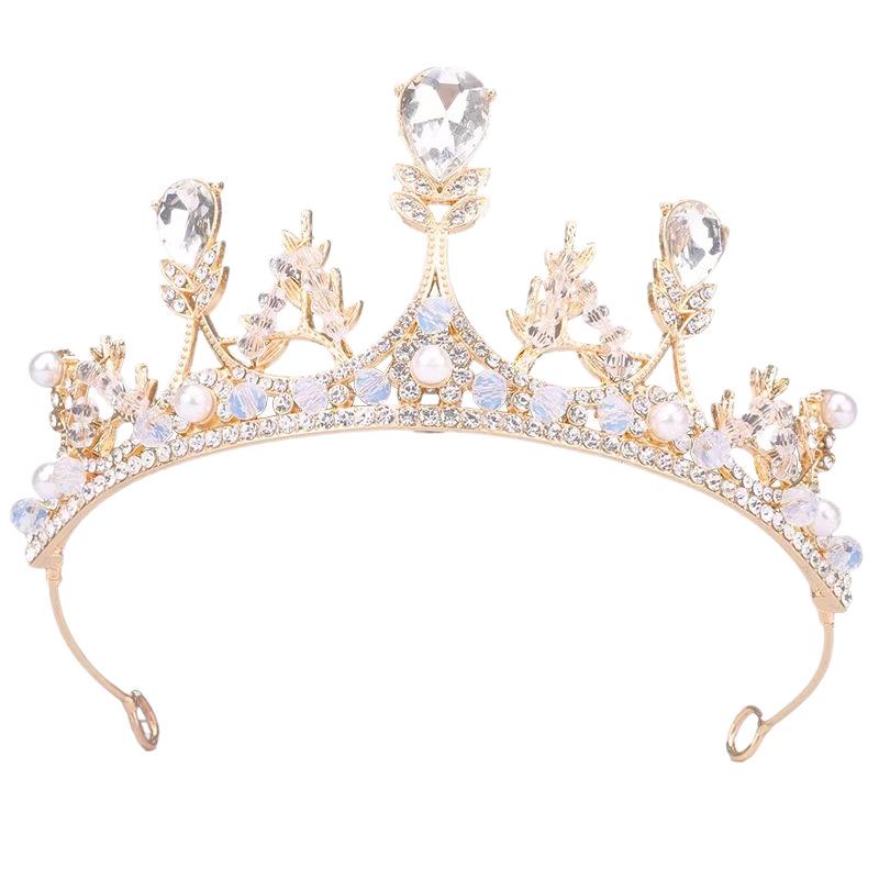 Sparkling Crystal Princess Crown: Beaded Headdress for Kids' Birthday, Party, or Wedding