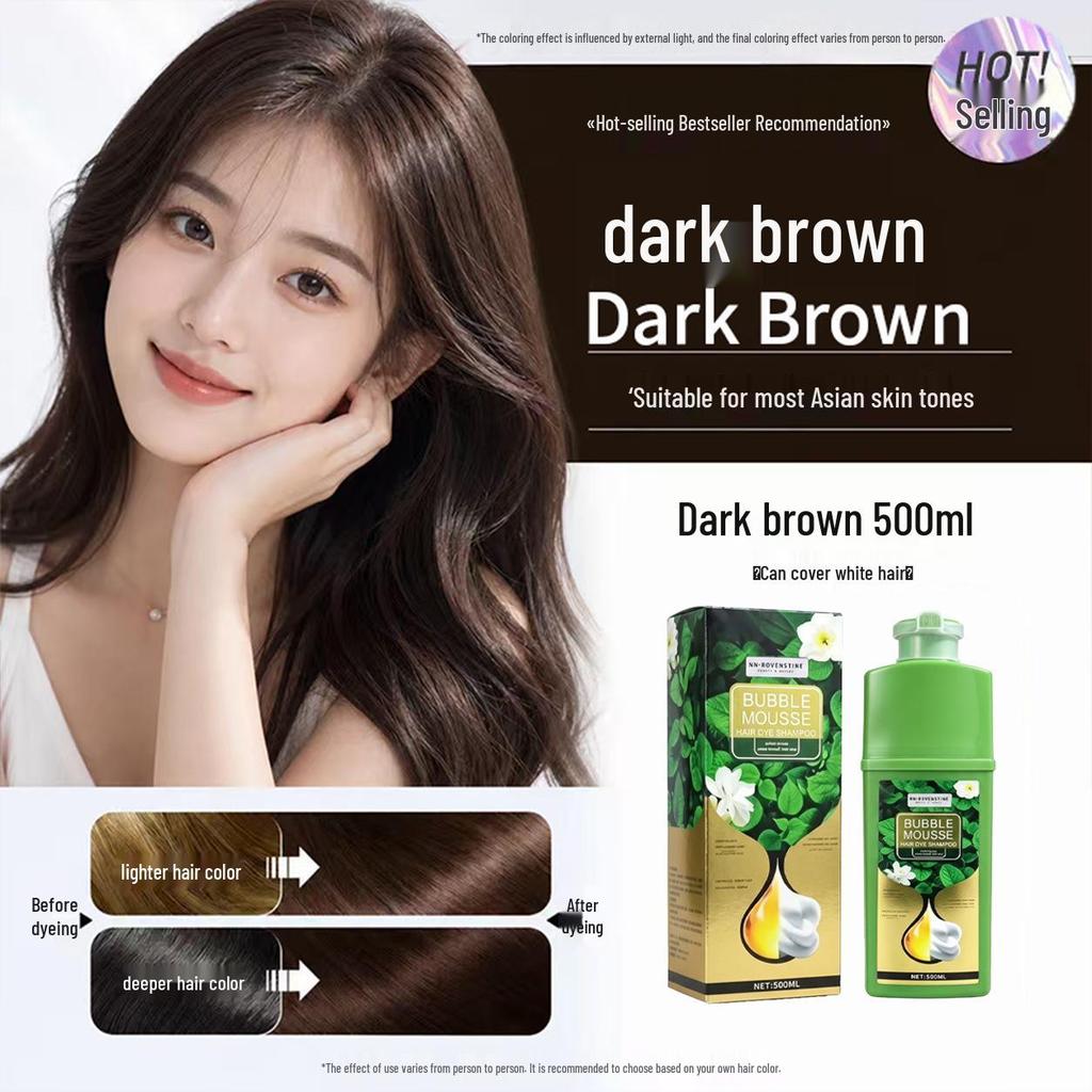 BUBBLE Pao Pao Ran Hair Dye Cream: Natural White Hair Coverage & Pure Plant Essence Care.