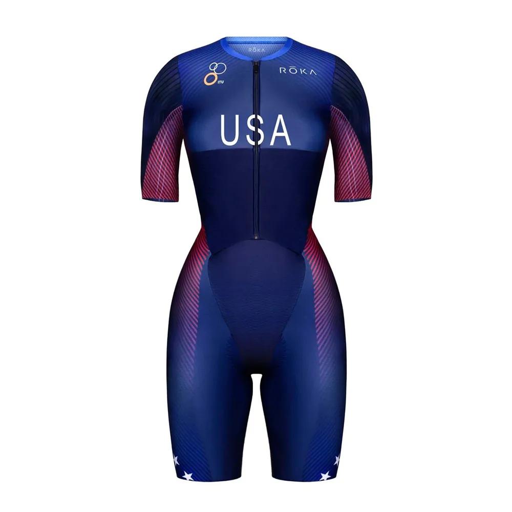 2026 Roka Combinaison Triathlon Manches Courtes Femme Swimskin Été Vélo Route VTT Équipe Pro Combinaison Cyclisme Course à Pied Vitesse Équipement de Course