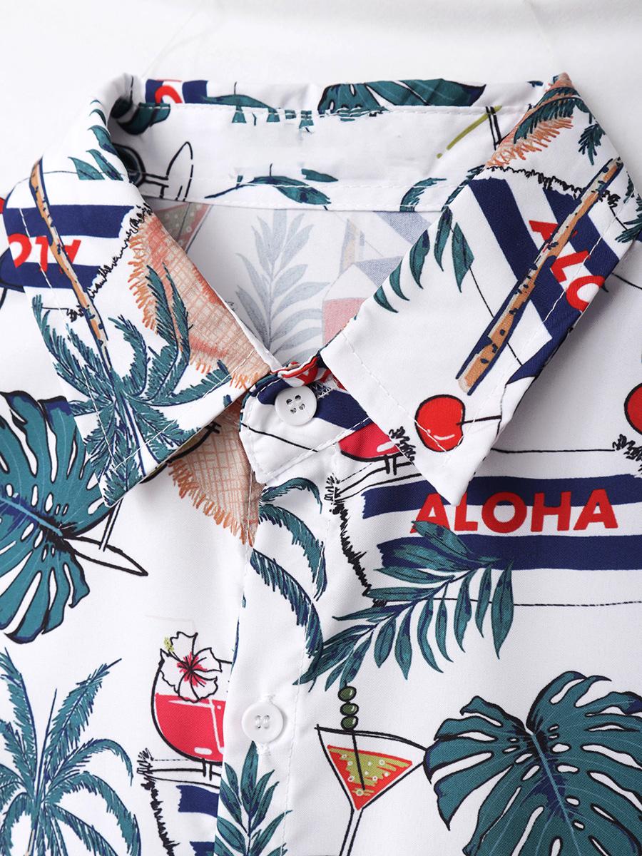 Рубашка свободного покроя с коротким рукавом HawaiianTropical Coconut Trees для мужчин — фото 4