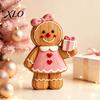 Decorative Wood Craft Ornaments Christmas Gingerbread Man Ornament, Hand Painted Vintage Wooden Tabletop Atmosphere Decorations Figurine, Rustic