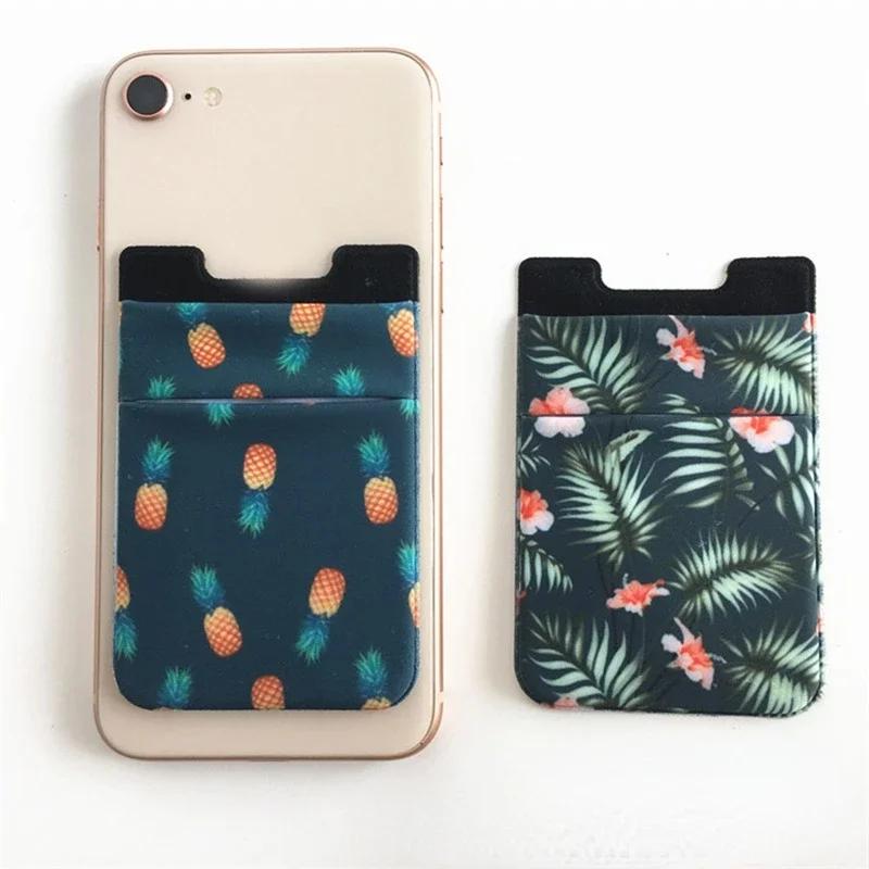 1pcs Thin Women Men Cell Phone ID Credit Card Holder Silicone Case Pouch Back Sticker Slim Wallet Case Card Holder