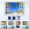 3D Window View Wall Art Beach Summer Beach Coconut Tree Wall Murals Print Art Canvas Poster For Living Room Pictur