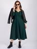 Spring V-Neck Waist-Cinching Puff Sleeve Dress with Pockets for Women