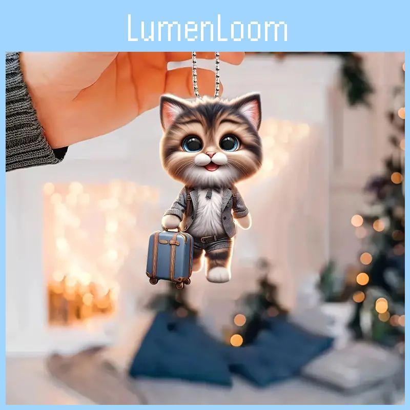 Charming Cute Cat Acrylic Car Hanging Decoration Whimsical Home Accent Piece
