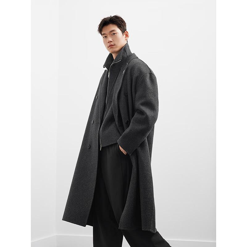 GXG Men's Premium Long Wool Blend Overcoat (Two-Piece Set)