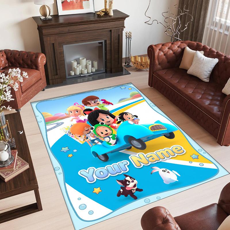 Personalized Crystal Velvet Carpet Custom Name Text,Cleo & Cuquín Anti Slip Area Rug For Home Decoration
