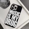 LA MUSICA È IL MIO AMORE Arte Personalizzata Lettera Silicone Morbido Custodia per Telefono Per iPhone 16 15 14 13 12 11 Pro XS XR 7 Plus Copertura Y2K Funda