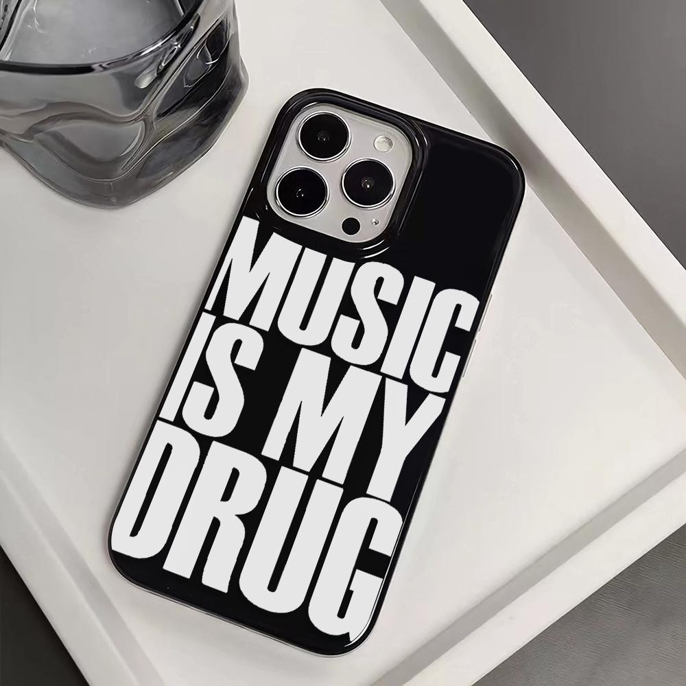 LA MUSICA È IL MIO AMORE Arte Personalizzata Lettera Silicone Morbido Custodia per Telefono Per iPhone 16 15 14 13 12 11 Pro XS XR 7 Plus Copertura Y2K Funda