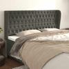 vidaXL Headboard with Ears Dark Grey 203x23x118/128 Cm Velvet