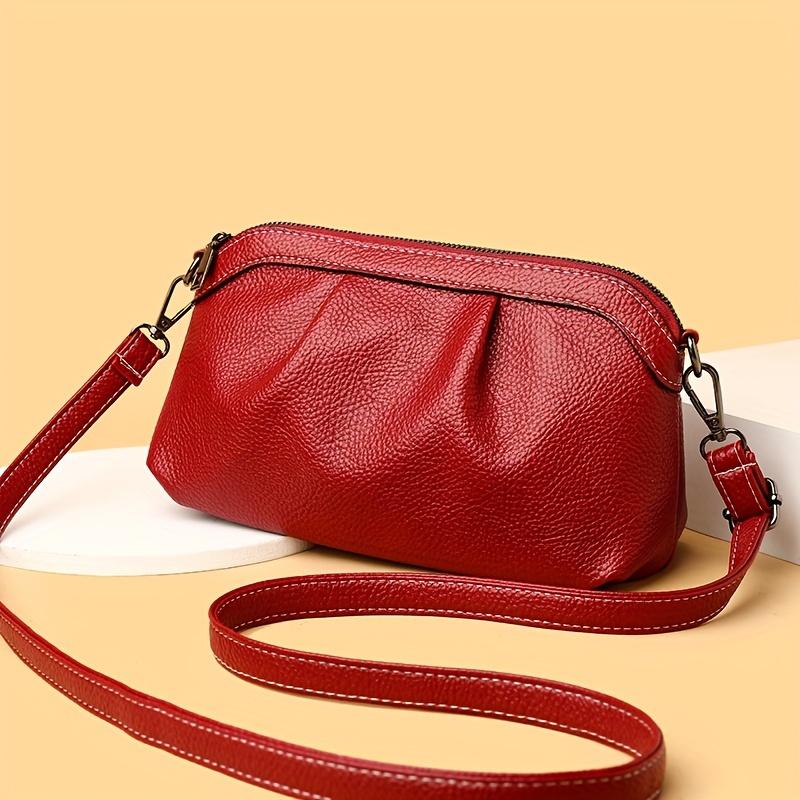 

Сумка Cloud Ruched Crossbody, суцільний щоденний гаманець на блискавці, модна жіноча сумка через плече 25*10*14cm червоний