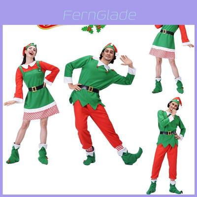 Christmas Elf Adult Cosplay Costume Couple Outfits