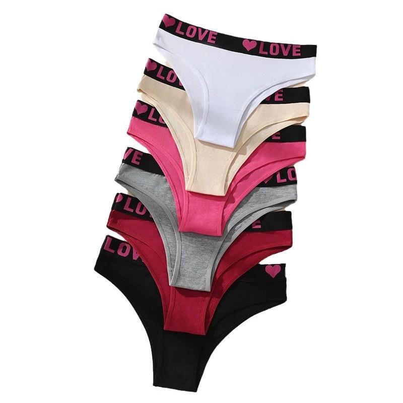 6PCS Women's Panties Sexy Breathable Cotton Underwear Female Comfort Lingerie Low Waist Pantys Soft Ladies Briefs XS-L