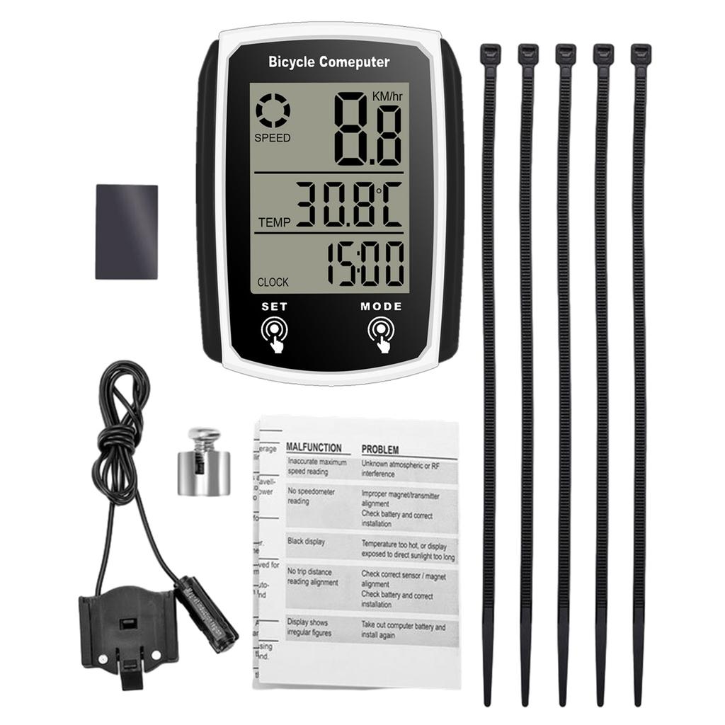 Waterproof Bicycles Speedometers Odometers with LCD Display Wire Bike Computer Universal 19 Functions Cycling Computer