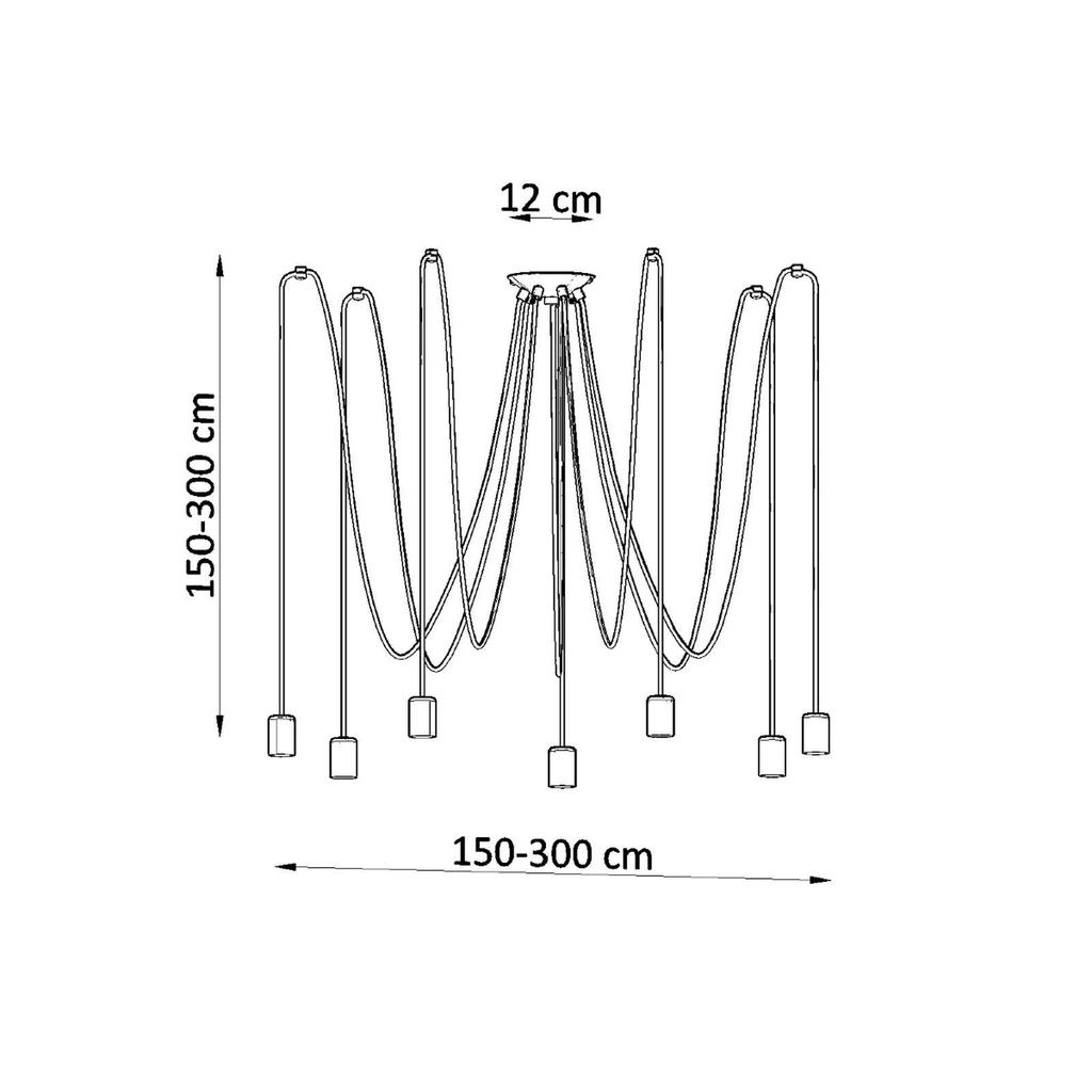 Edison 7 black chandelier