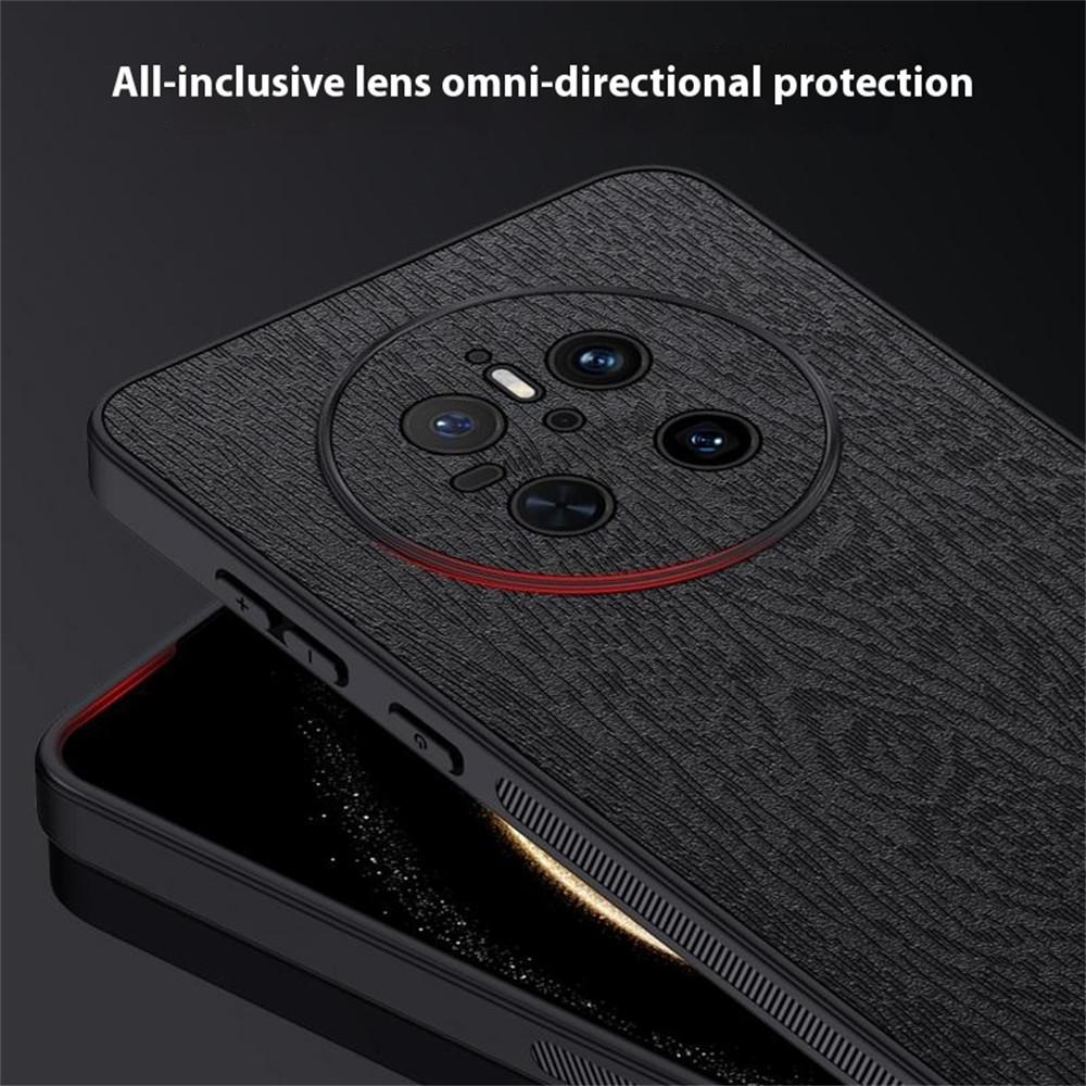 For Huawei Mate 70 Case Wood Texture PU Leather Coated PC TPU Phone Cover