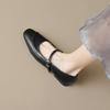 Weiwei girl 821-2 Französische Mary Jane Schuhe Damen Flachboden Flachmaul Einzelne Schuhe mit Retro Weichsohlen Pendlerschuhe