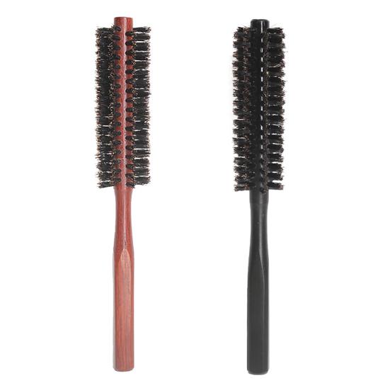 Boar Bristle Round Hair Brush Curling Volumizing Detangling Portable Hair Straightening Brush Men Women Hair Comb