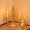 3 Pack Metal Christmas Candleholder Pine Tree Shape Candelabra Seasonal Centerpieces Decors For Dining Room Fireplaces