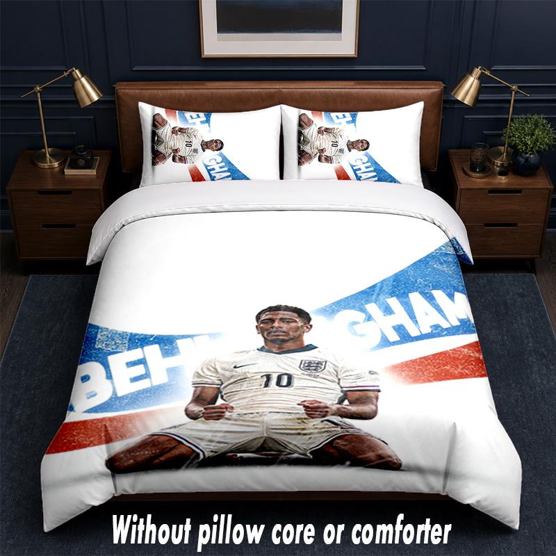 Jude Bellingham Design Bed Bedding Set 1 Duvet Cover + 2 Pillowcases Soft Breathable Household Bed Linens