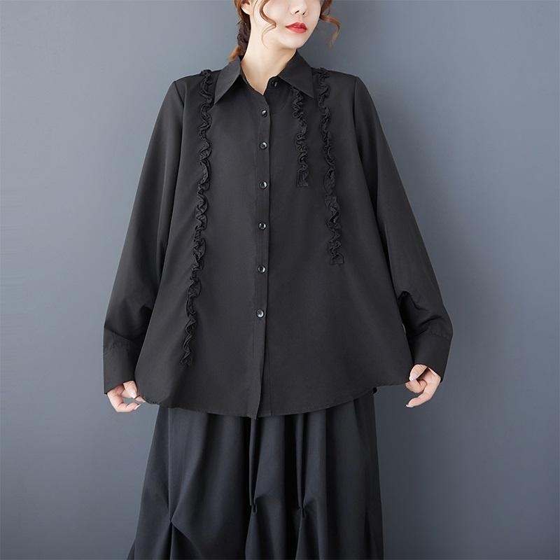 Long Sleeve Plus Size Cotton Vintage Shirts & Blouses for Blouse Casual Loose Spring Autumn Tops Women Button Up Shirt