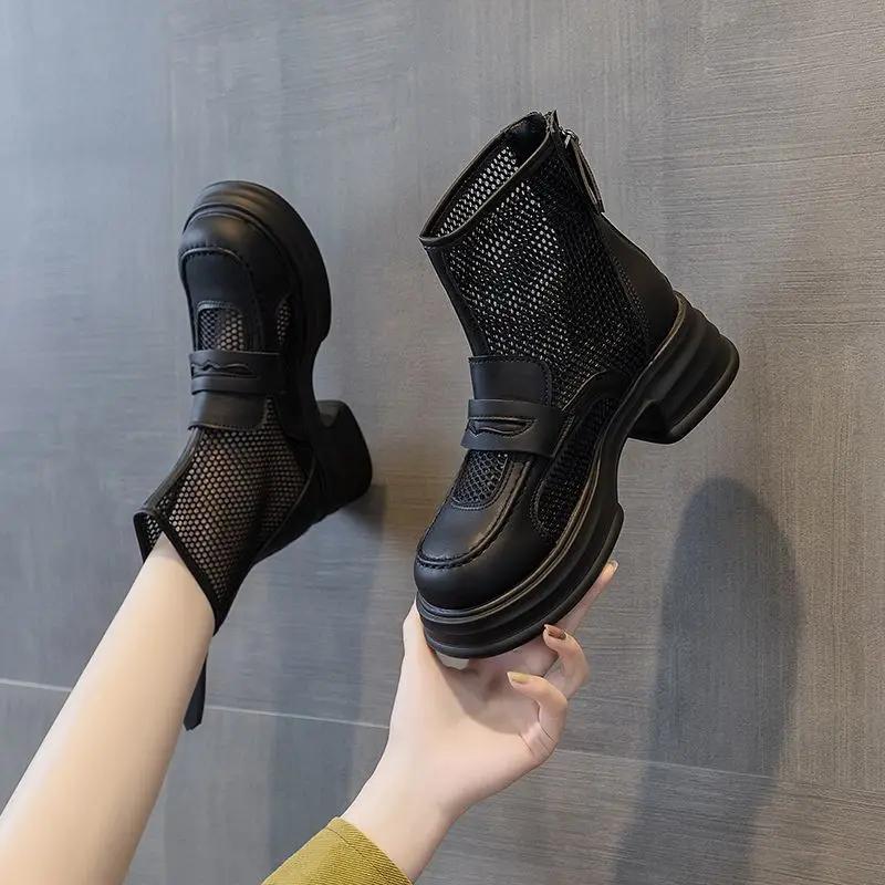 

Fashion Solid Color Booties Elegant With Medium Heels Female Short Shoes Breathable Women s Ankle Boots On Promotion Pu Footwear Goth 39 40