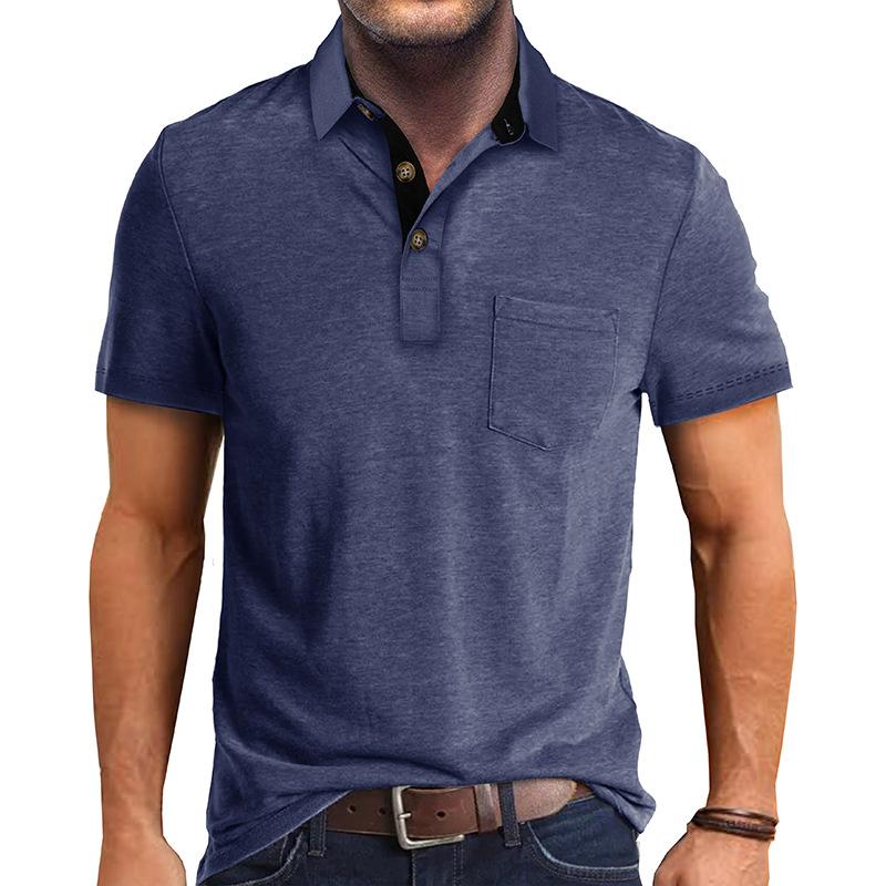 Męskie koszulki polo na co dzień Klasyczny, 4-przyciskowy, letni, podstawowy T-shirt z kołnierzykiem z krótkim rękawem Solidne koszulki Golf Stylowe topy dla mężczyzn Business Casual Koszulka polo