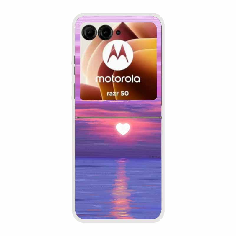 For Motorola Razr 50 Ultra Case Plastic Hard Painted Cartoon Transparent Back Cover Case for Motorola Razr 50 5G Hard PC Case 50