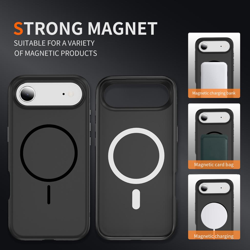 For iPhone Air Case Compatible with MagSafe 2.8mm PC+2.2mm TPU Shockproof Hybrid Phone Cover