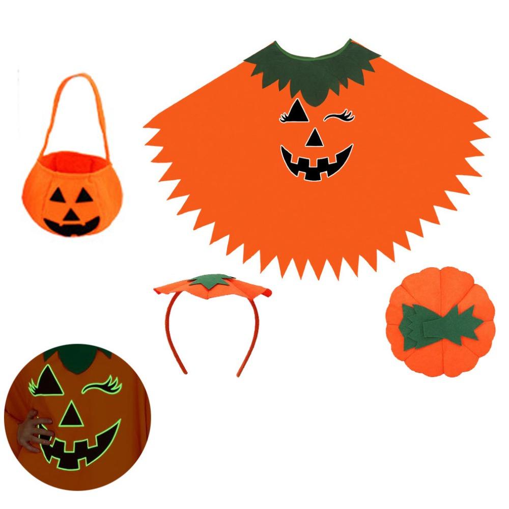 Witch Costume Noctilucent Pumpkin Cloak With Headband Party Masquerade Cloth  Adult Costume