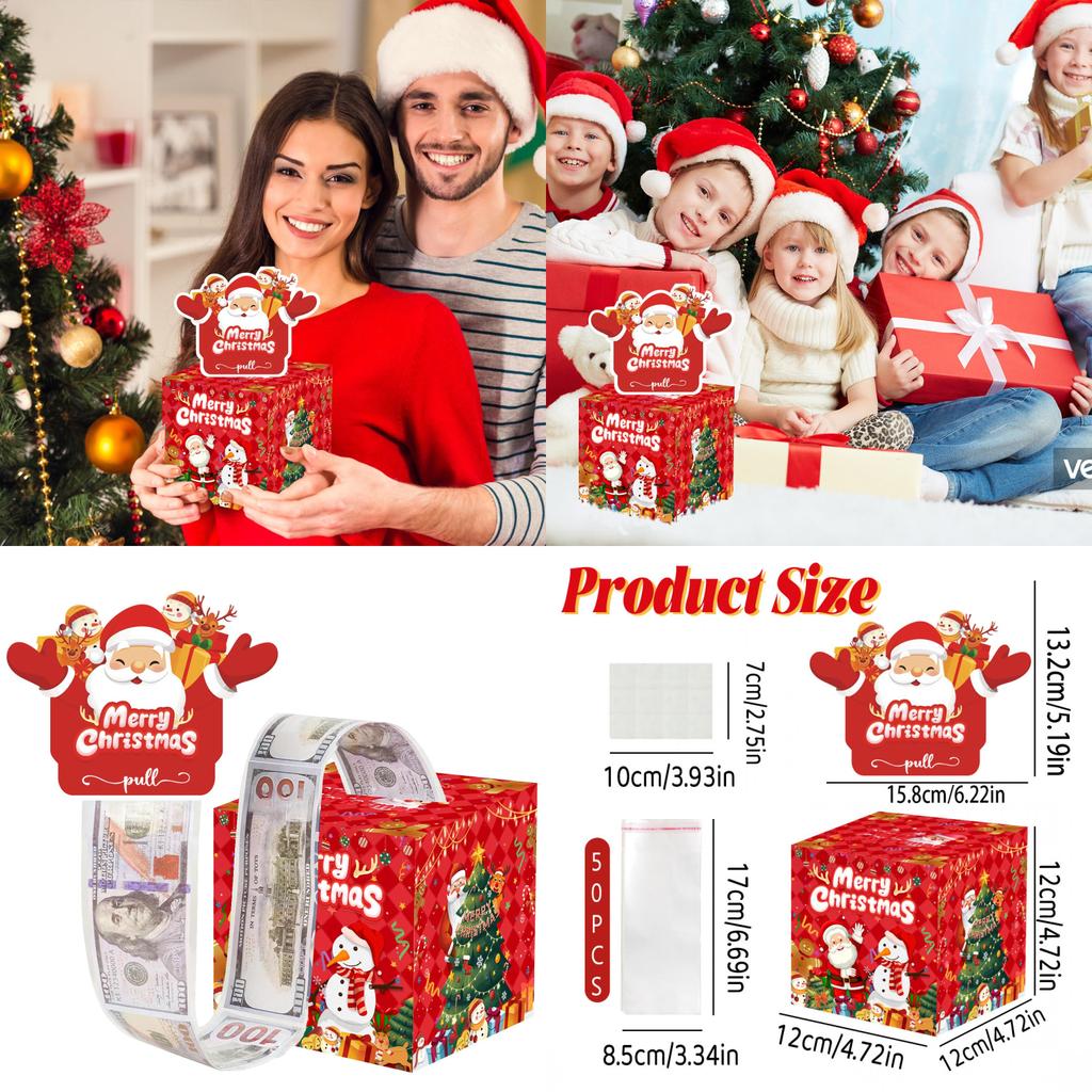 Christmas Santa Claus Gift Box With Red Finish For Holiday Party Decor And Gift Giving