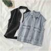 Denim Vest Coat Women's Spring and Autumn Loose Korean Style Waistcoat Outer Wear Vest Top Sleeveless Coat Casual Jacket