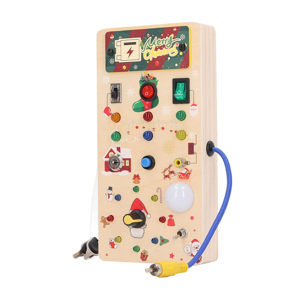 Lights Switch Board Toy Wooden Puzzle Early Education Fine Motor Skill LED Light Switch Board Toy