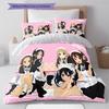 Anime Pattern Bedding Quilt Set Quilt Cover Pillowcase Home Decoration Birthday Gift (1 * Duvet Cover + 2 * Pillowcase, Without Core)