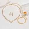 Versatile Rhinestone Jewelry Set: Necklace, Bracelet, Earrings & Ring