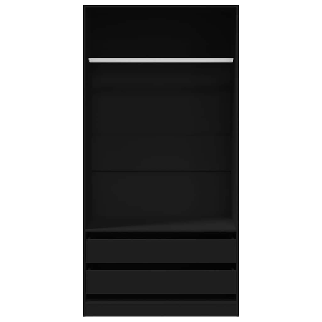 vidaXL Kleiderschrank Schwarz 100x50x200 cm Holzwerkstoff